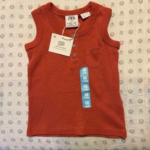 Zara Baby Rust Henley Tank 3-6m